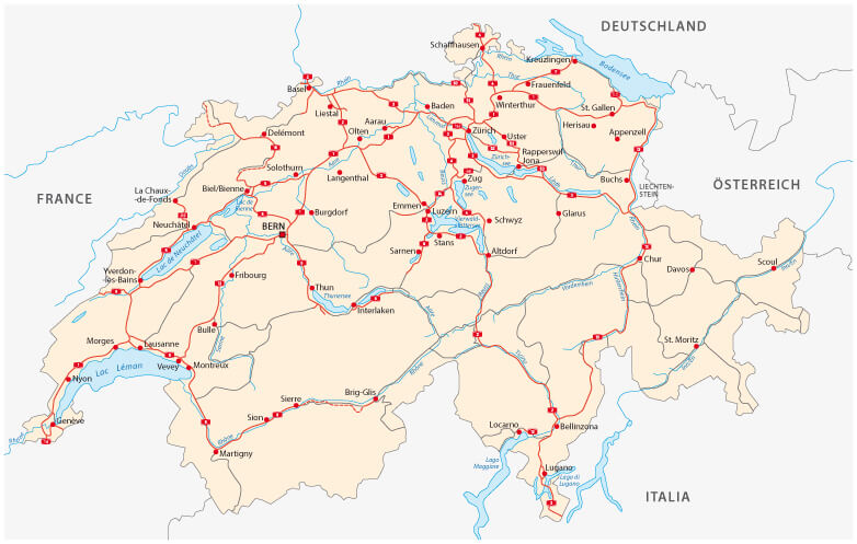 Switzerland road map
